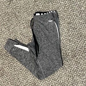 PINK Victoria’s Secret Ultimate Joggers Gray White Stripe Size M